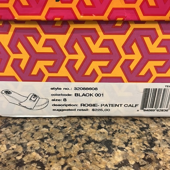 Tory Burch size 8 wedge sandal Rosie patent leather - Picture 3 of 5